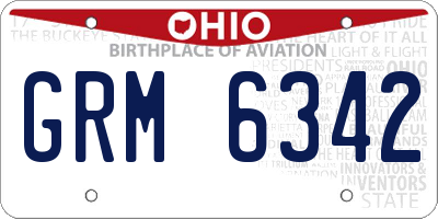 OH license plate GRM6342