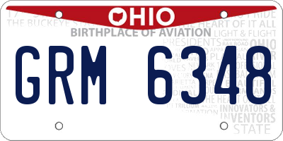 OH license plate GRM6348