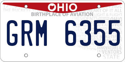 OH license plate GRM6355