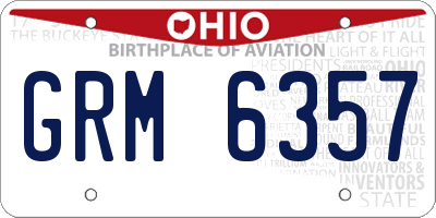 OH license plate GRM6357
