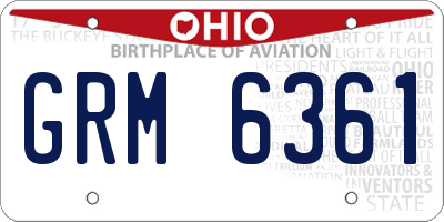 OH license plate GRM6361