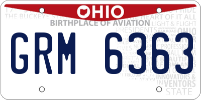 OH license plate GRM6363