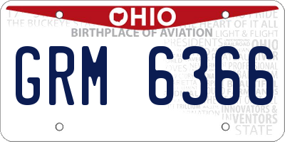 OH license plate GRM6366