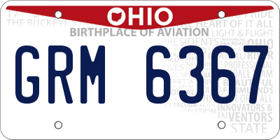 OH license plate GRM6367