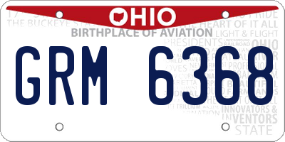 OH license plate GRM6368