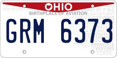 OH license plate GRM6373