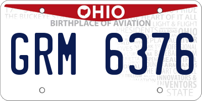 OH license plate GRM6376