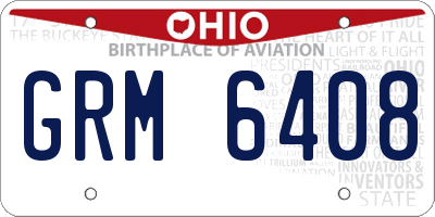 OH license plate GRM6408