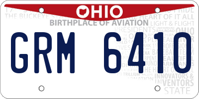 OH license plate GRM6410