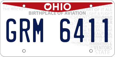 OH license plate GRM6411