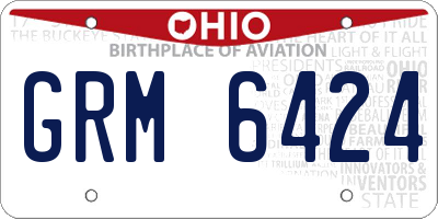 OH license plate GRM6424