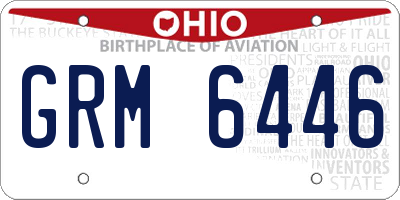 OH license plate GRM6446