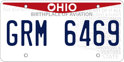 OH license plate GRM6469