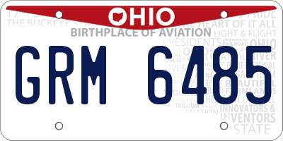 OH license plate GRM6485