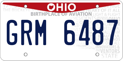 OH license plate GRM6487