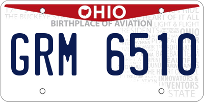 OH license plate GRM6510