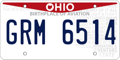 OH license plate GRM6514