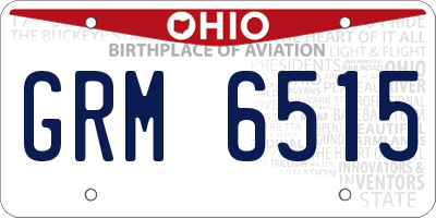 OH license plate GRM6515