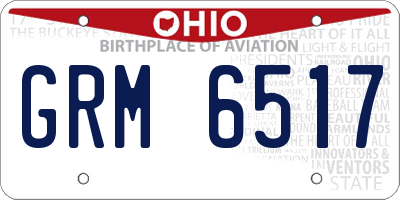 OH license plate GRM6517