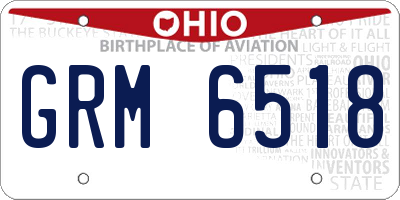 OH license plate GRM6518