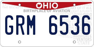 OH license plate GRM6536