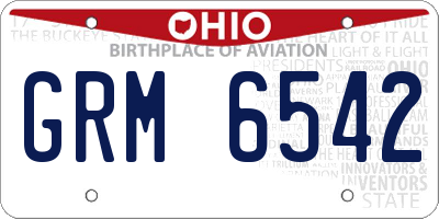 OH license plate GRM6542