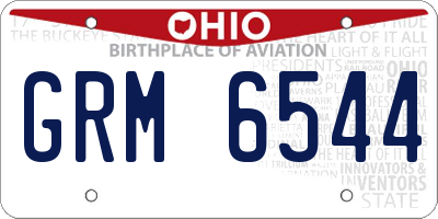OH license plate GRM6544