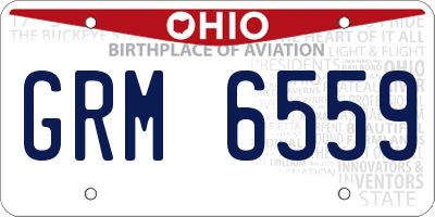 OH license plate GRM6559