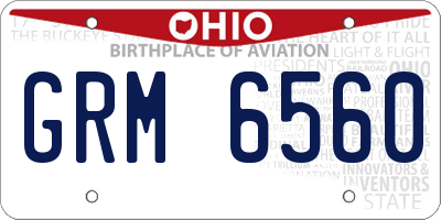 OH license plate GRM6560