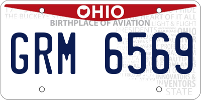 OH license plate GRM6569