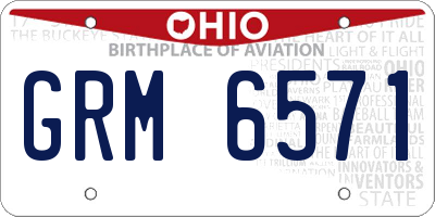 OH license plate GRM6571