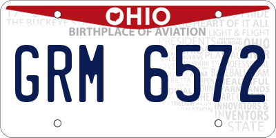 OH license plate GRM6572