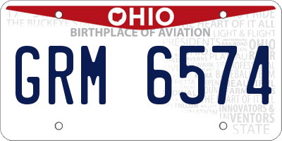 OH license plate GRM6574
