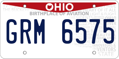 OH license plate GRM6575