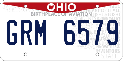 OH license plate GRM6579