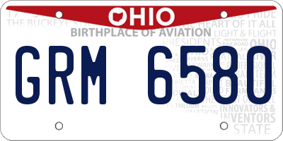 OH license plate GRM6580