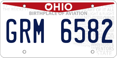 OH license plate GRM6582