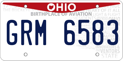OH license plate GRM6583