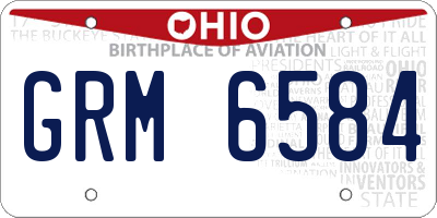 OH license plate GRM6584