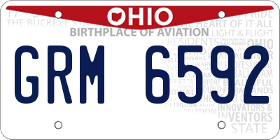 OH license plate GRM6592