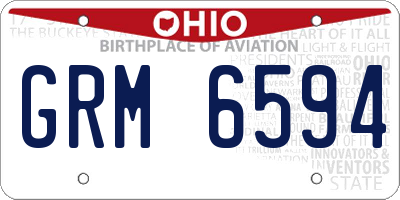 OH license plate GRM6594