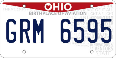 OH license plate GRM6595
