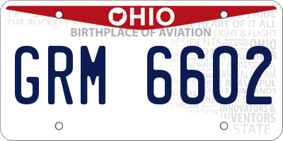 OH license plate GRM6602
