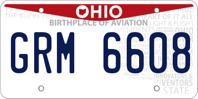 OH license plate GRM6608