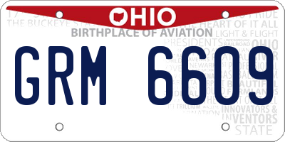 OH license plate GRM6609