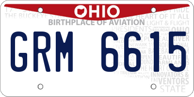 OH license plate GRM6615