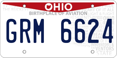 OH license plate GRM6624