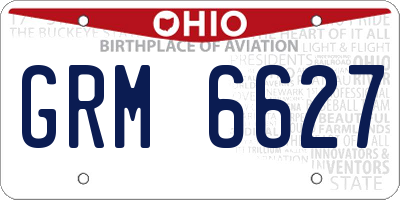 OH license plate GRM6627