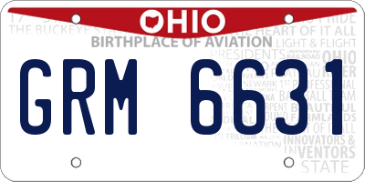 OH license plate GRM6631