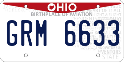 OH license plate GRM6633